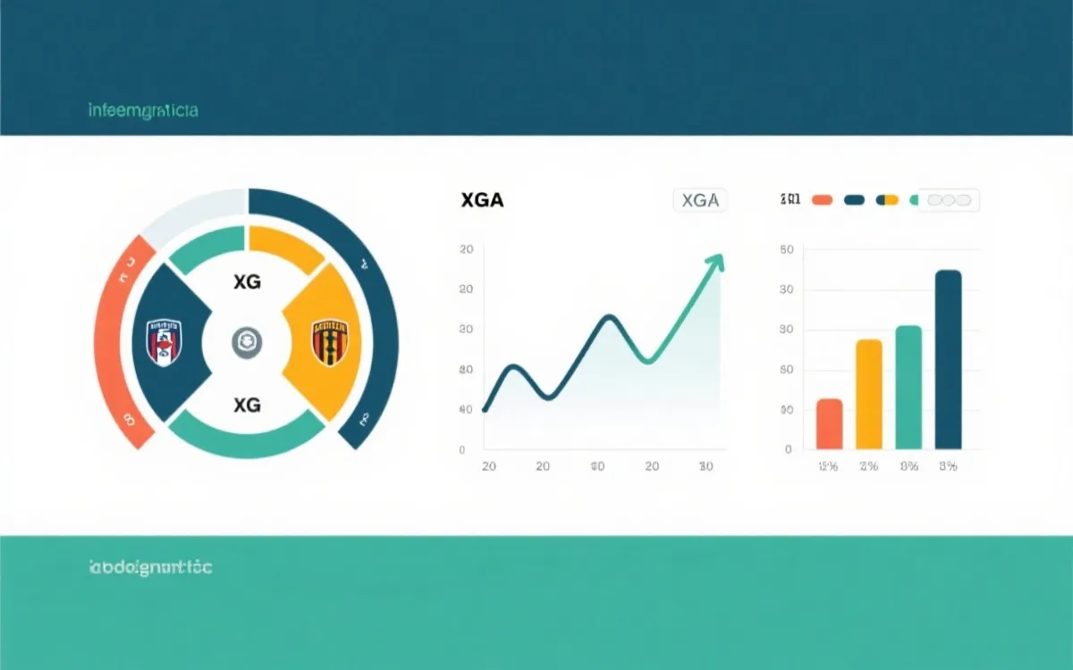 xG趋势、雷达图与比分概率条形图的组合可视化示例