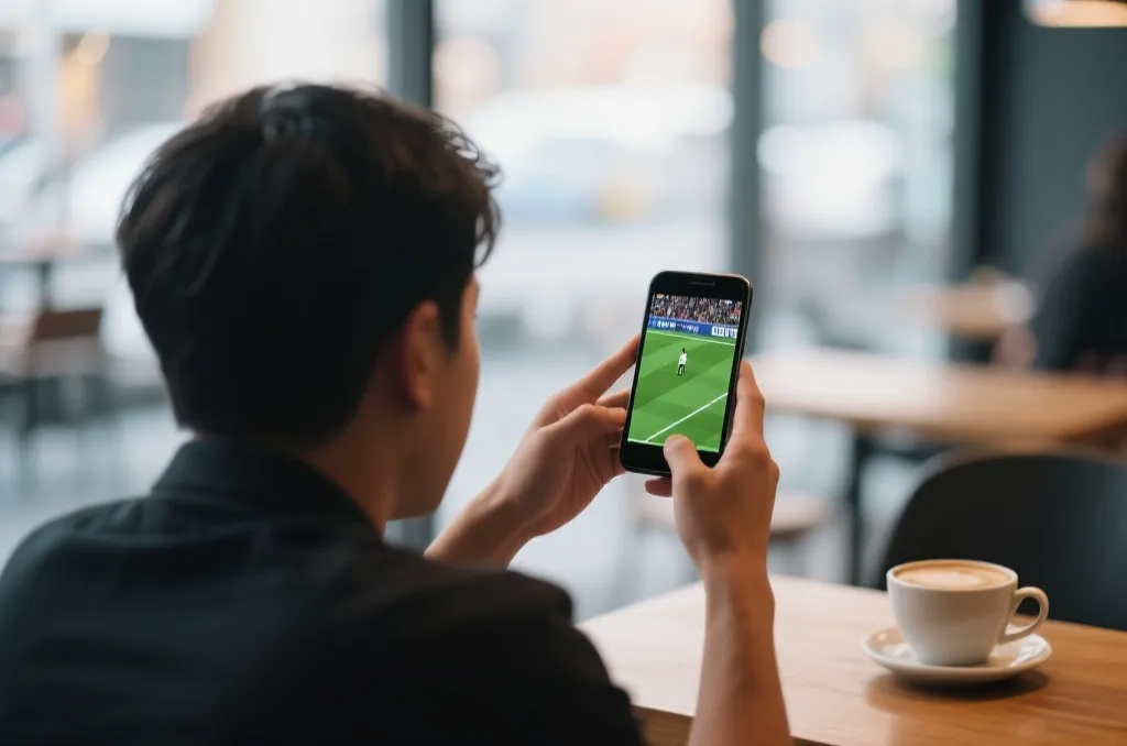 手机与大屏联动观看足球比赛